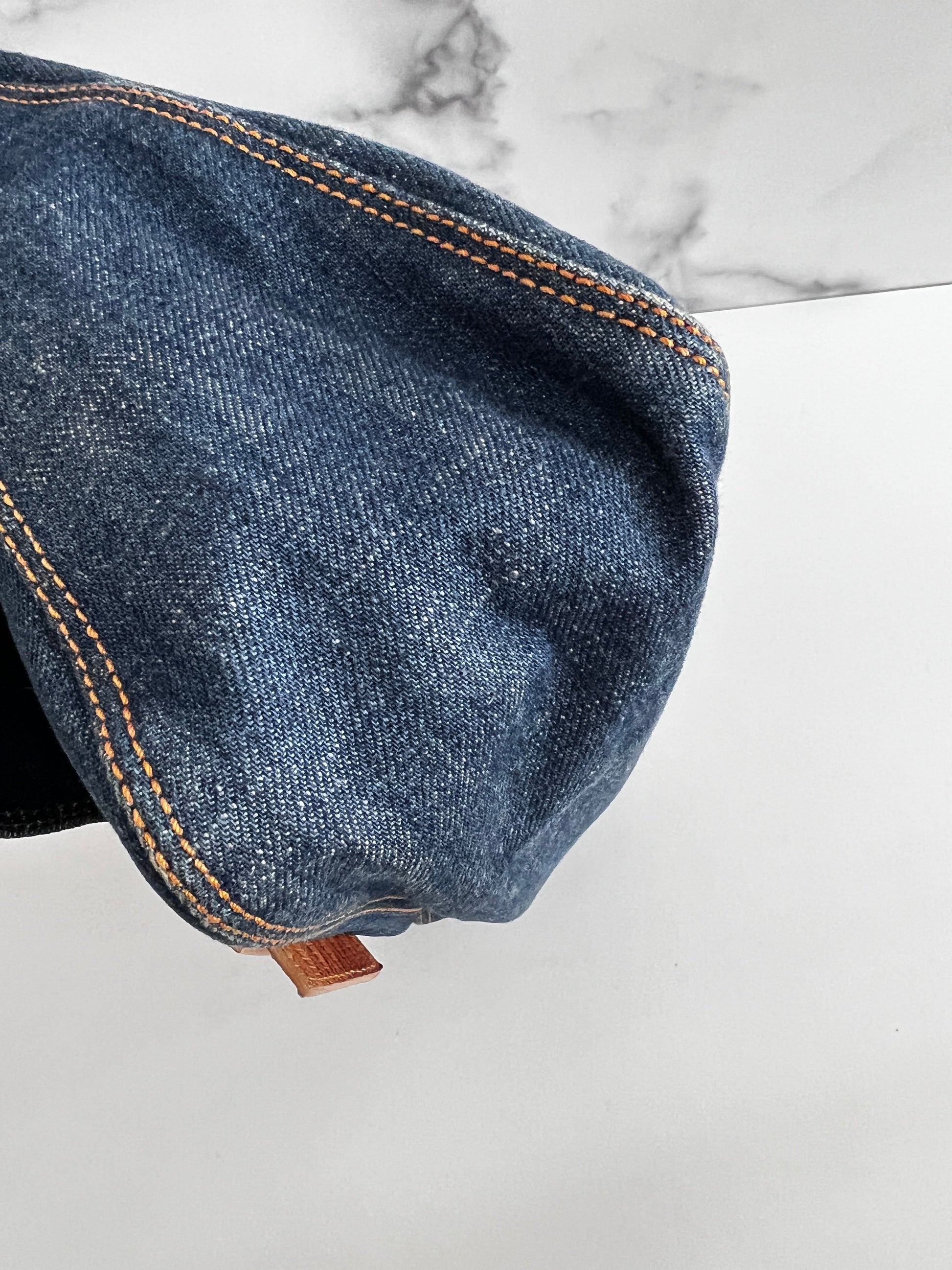 Fendi mamma lizard denim baguette