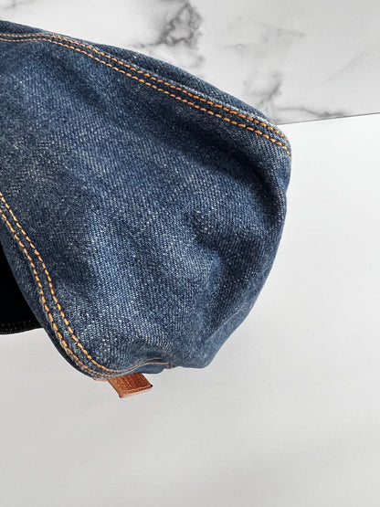 Fendi mamma lizard denim baguette