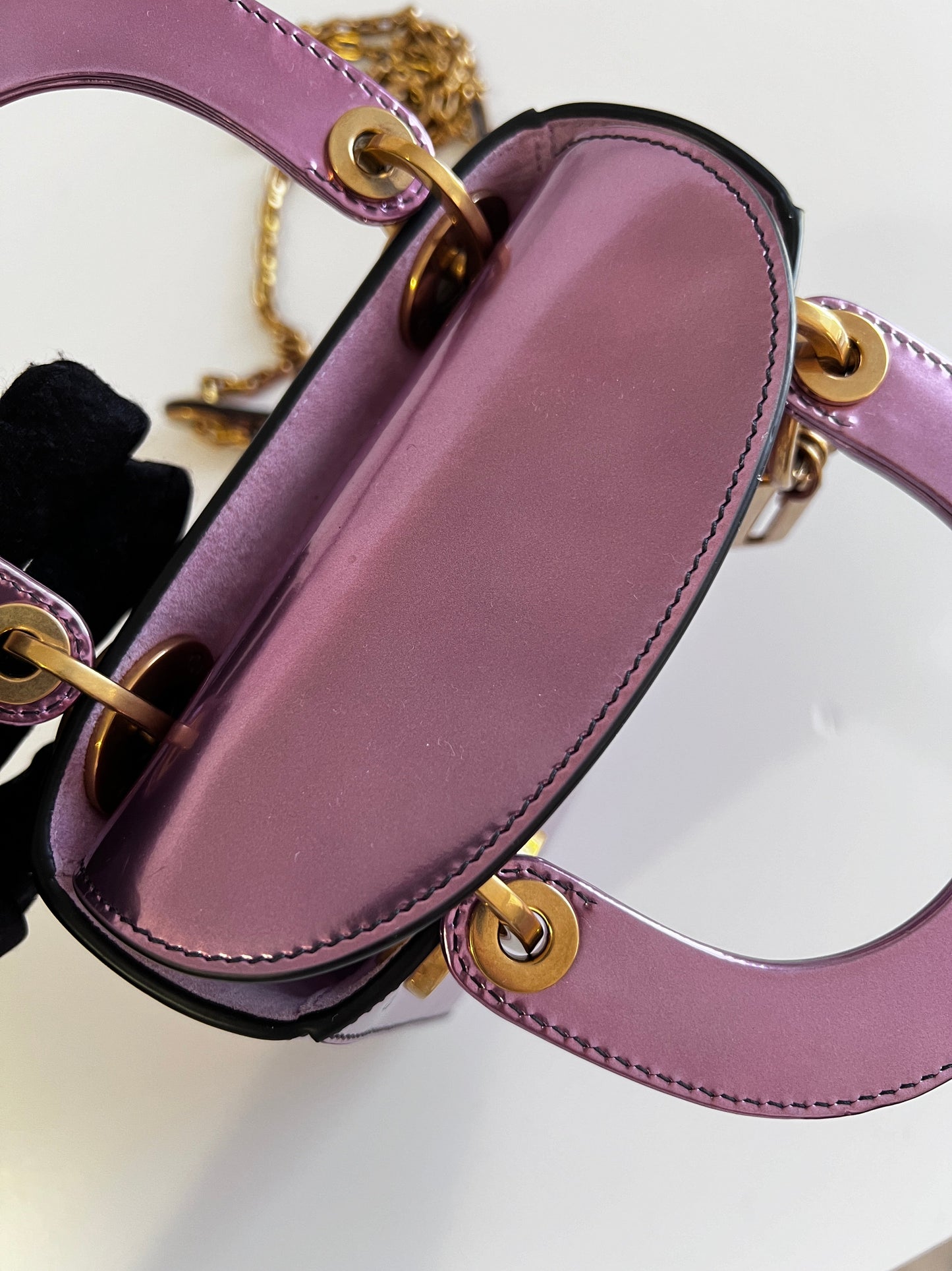 Dior mini metallic lady Dior bag