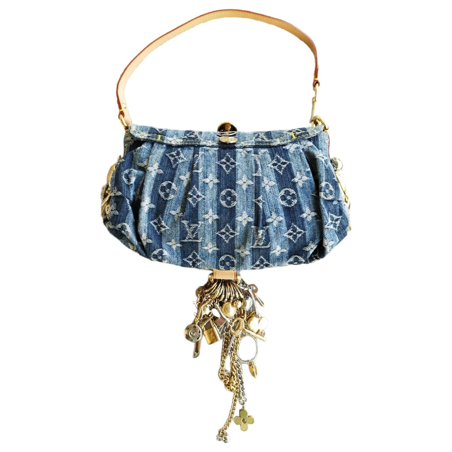 Louis Vuitton Monogram Denim Mini Pleaty Blue rare handbag