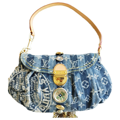 Louis Vuitton Monogram Denim Mini Pleaty Blue rare handbag