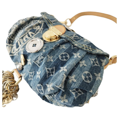 Louis Vuitton Monogram Denim Mini Pleaty Blue rare handbag