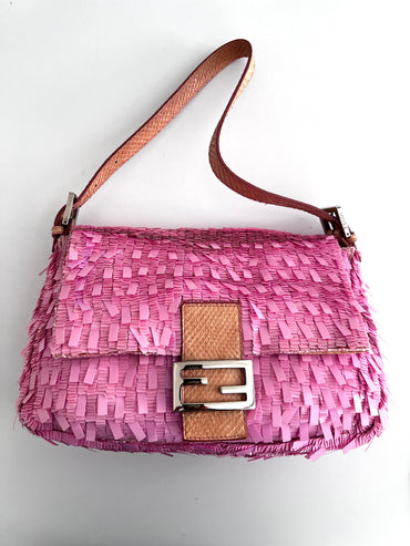 Fendi mamma size pink sequin baguette