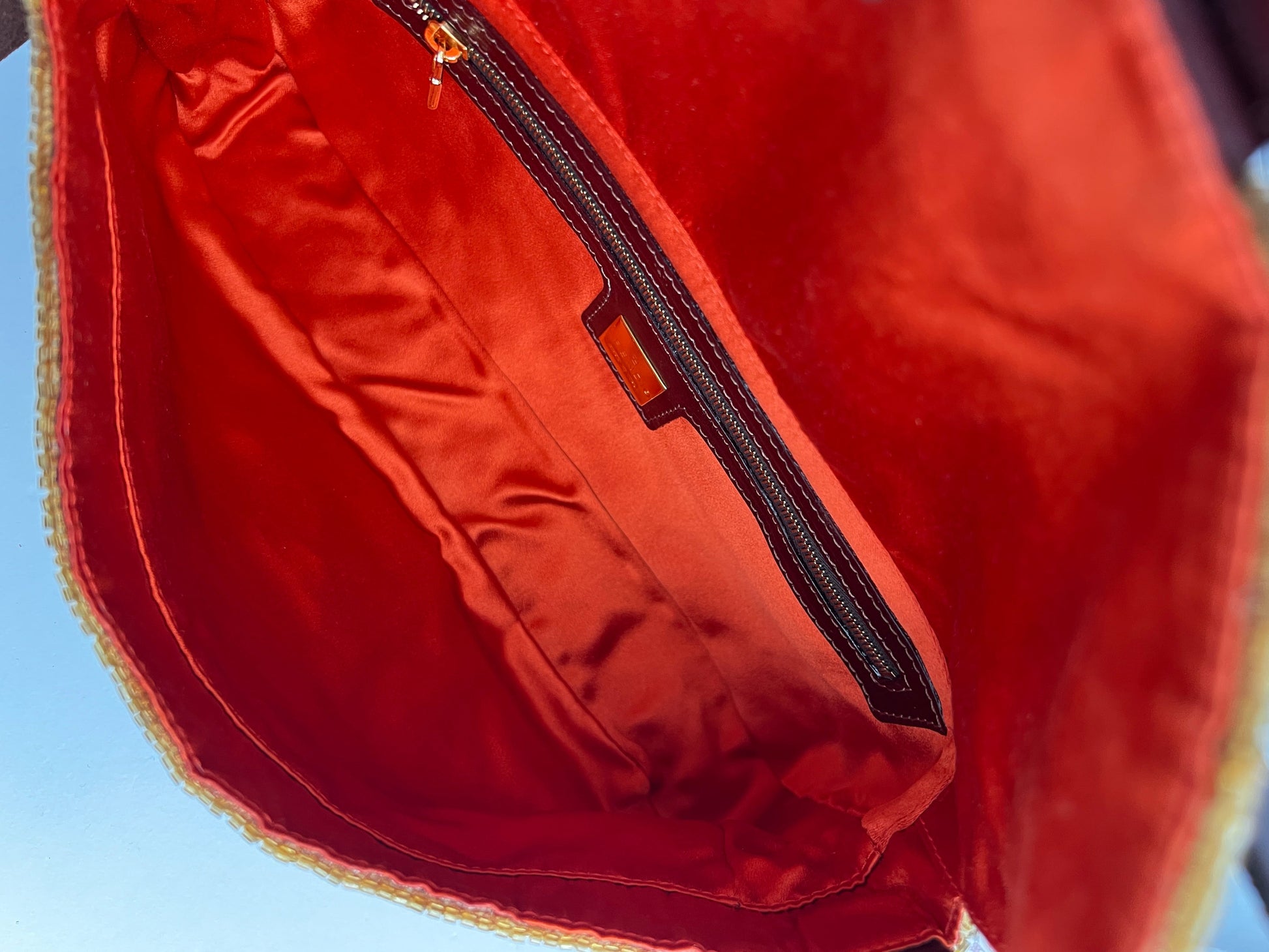 Fendi gold beaded baguette