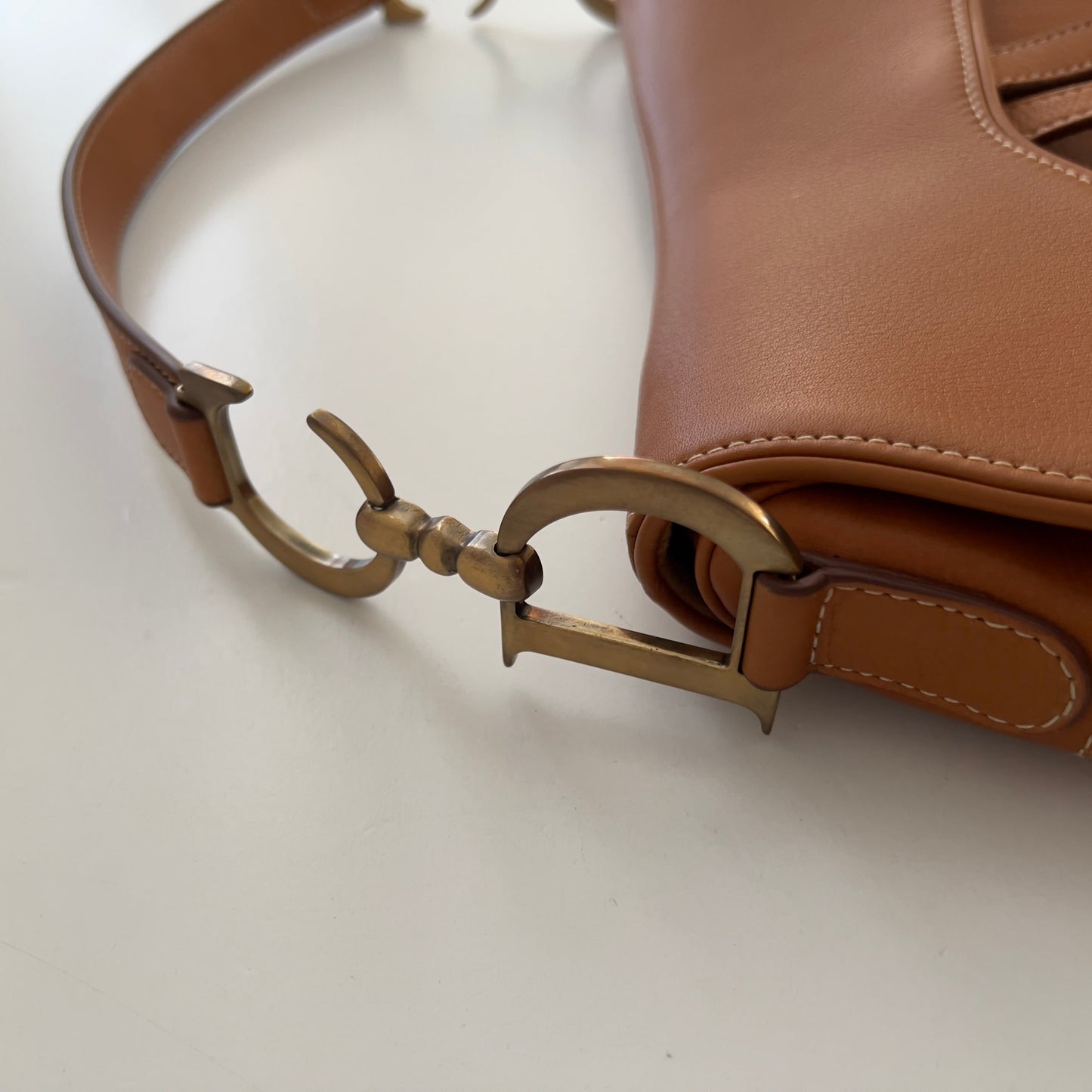 Dior Caramel Leather Saddle Bag