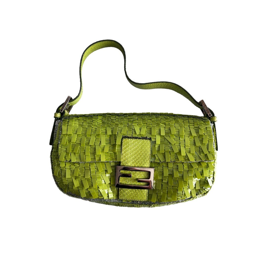 Fendi Vintage Fendi lime Sequin baguette