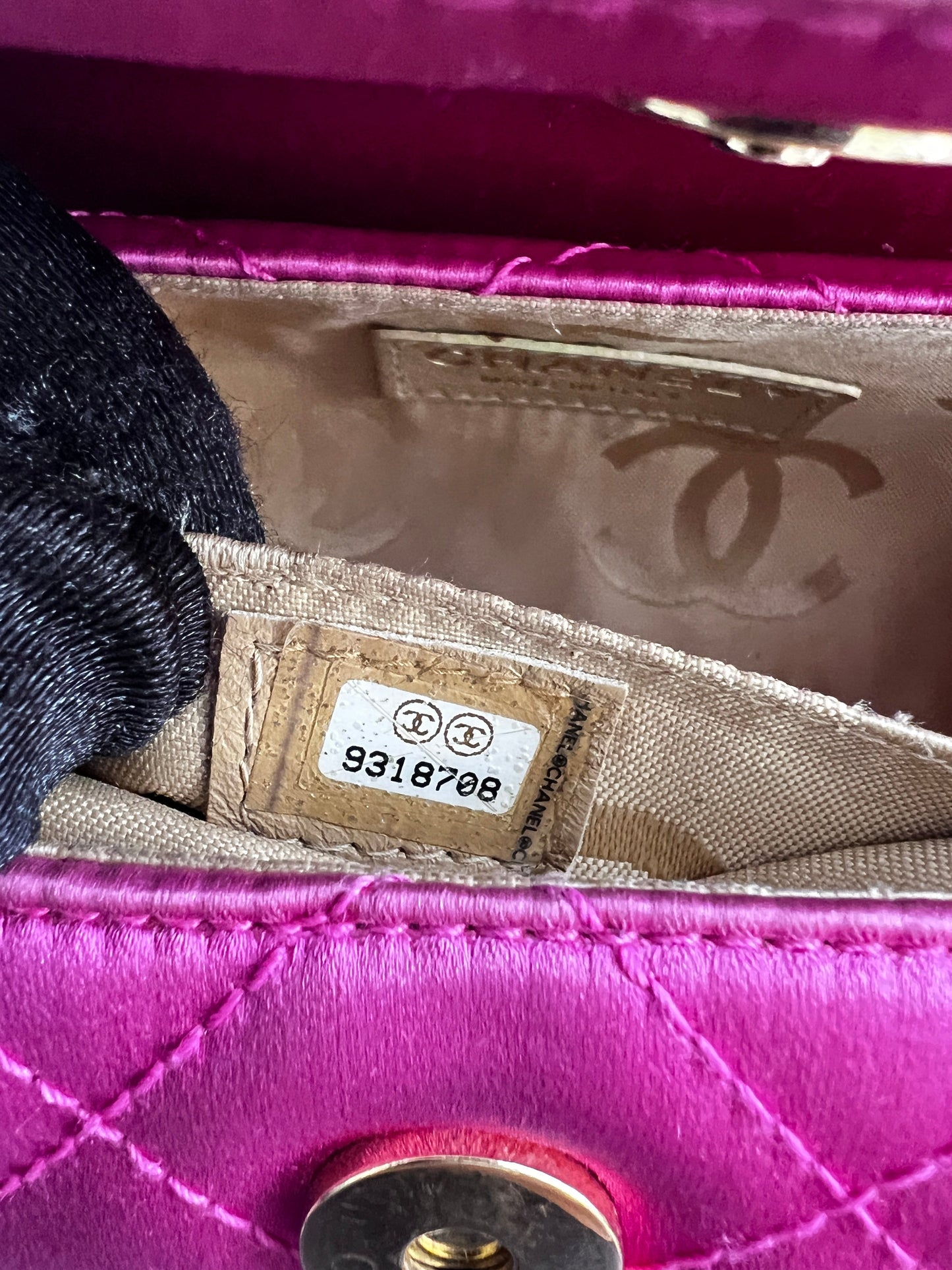 Vintage Chanel pink satin mini bag