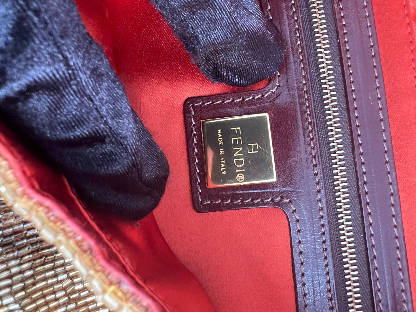 Fendi gold beaded baguette