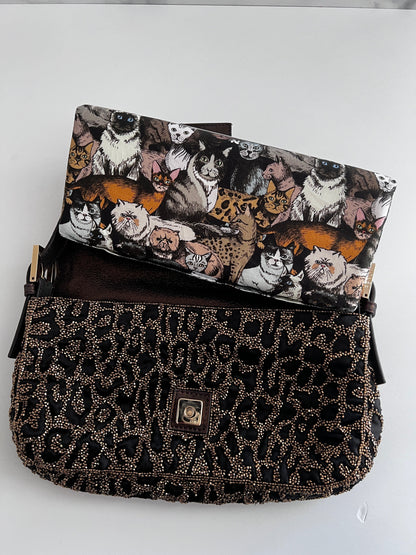 Fendi Cheetah embroidered beaded baguette
