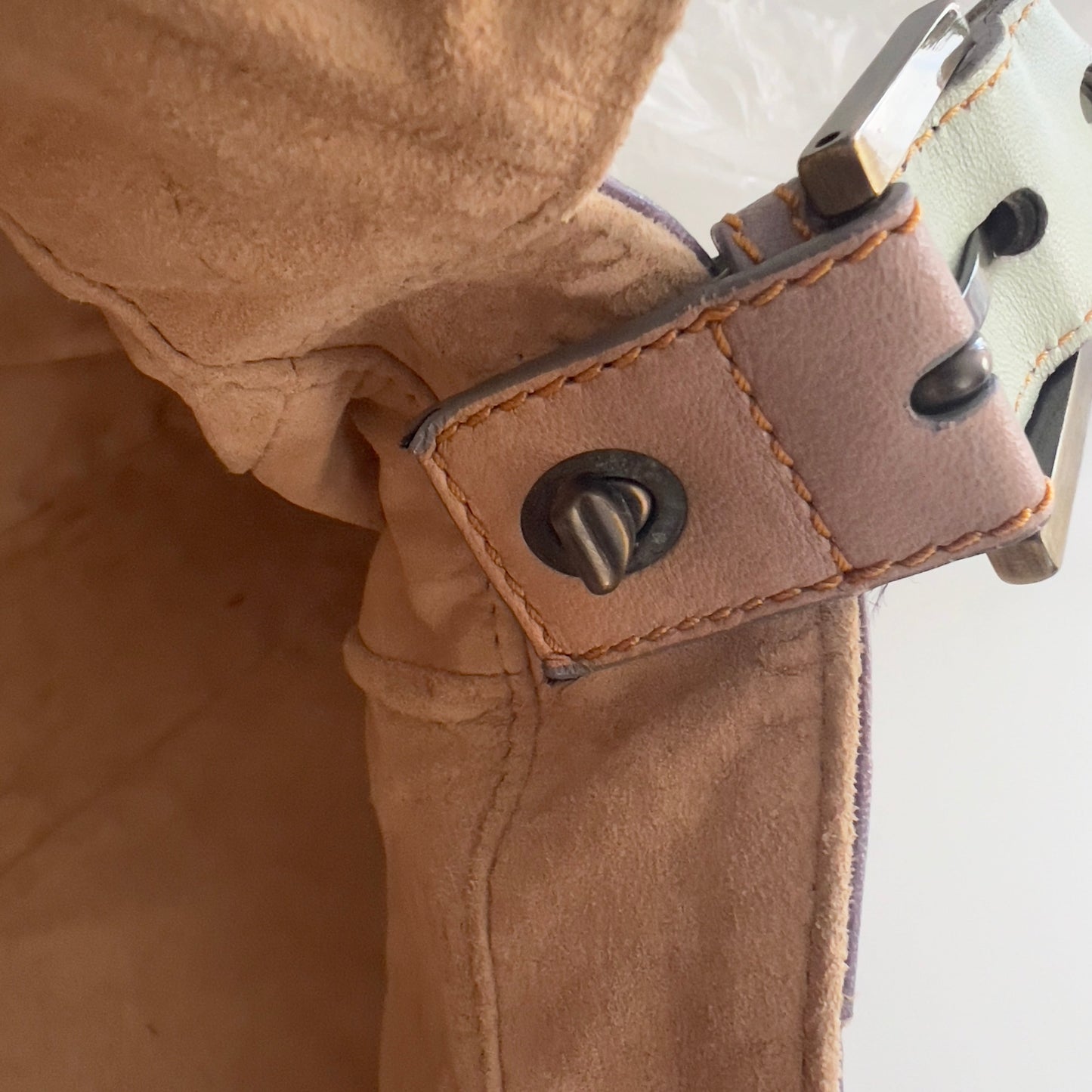 Vintage Fendi XXL Pastel Rainbow Whipstitch Baguette-B