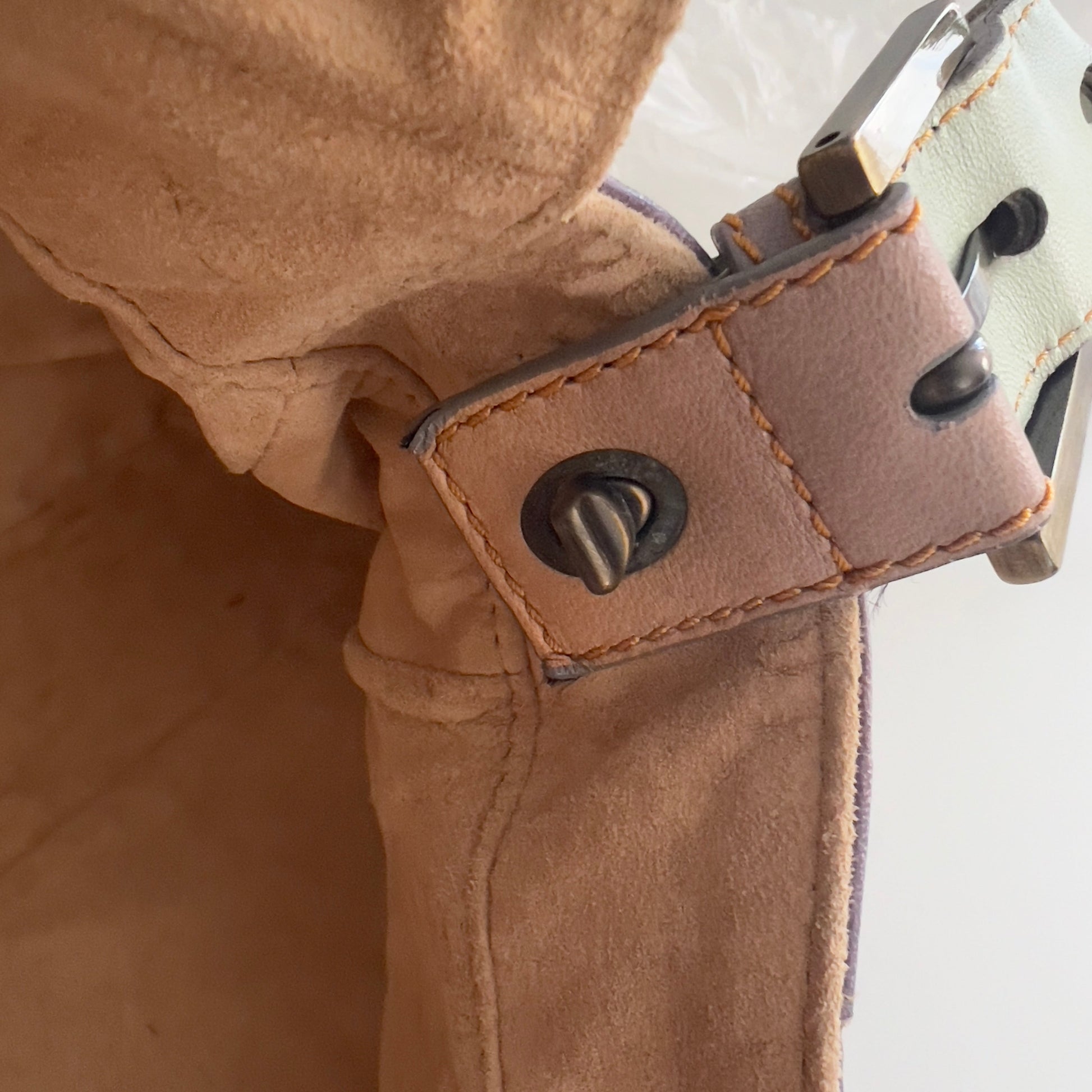 Vintage Fendi XXL Pastel Rainbow Whipstitch Baguette-B