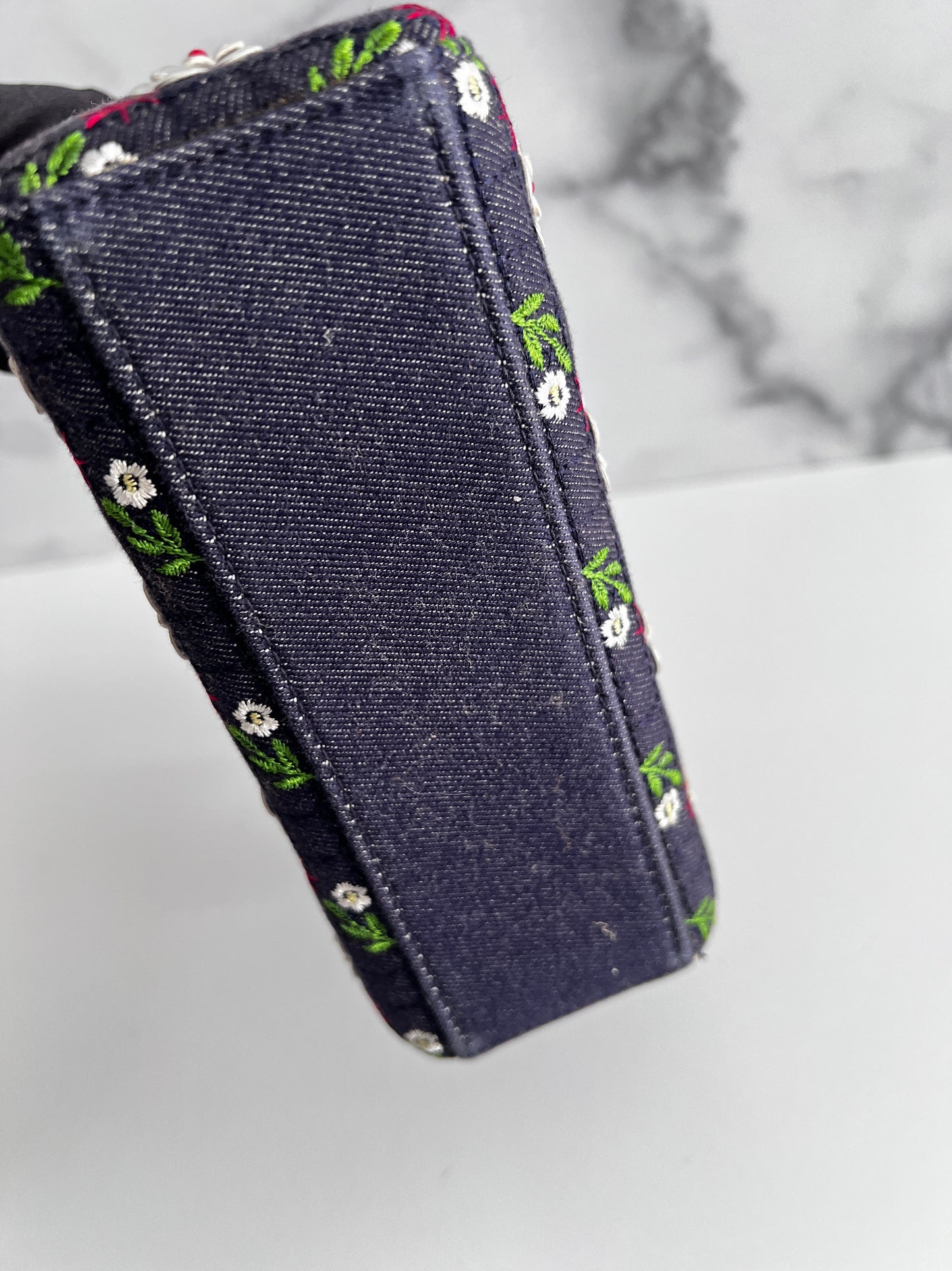 Dior mini denim floral lady Dior bag