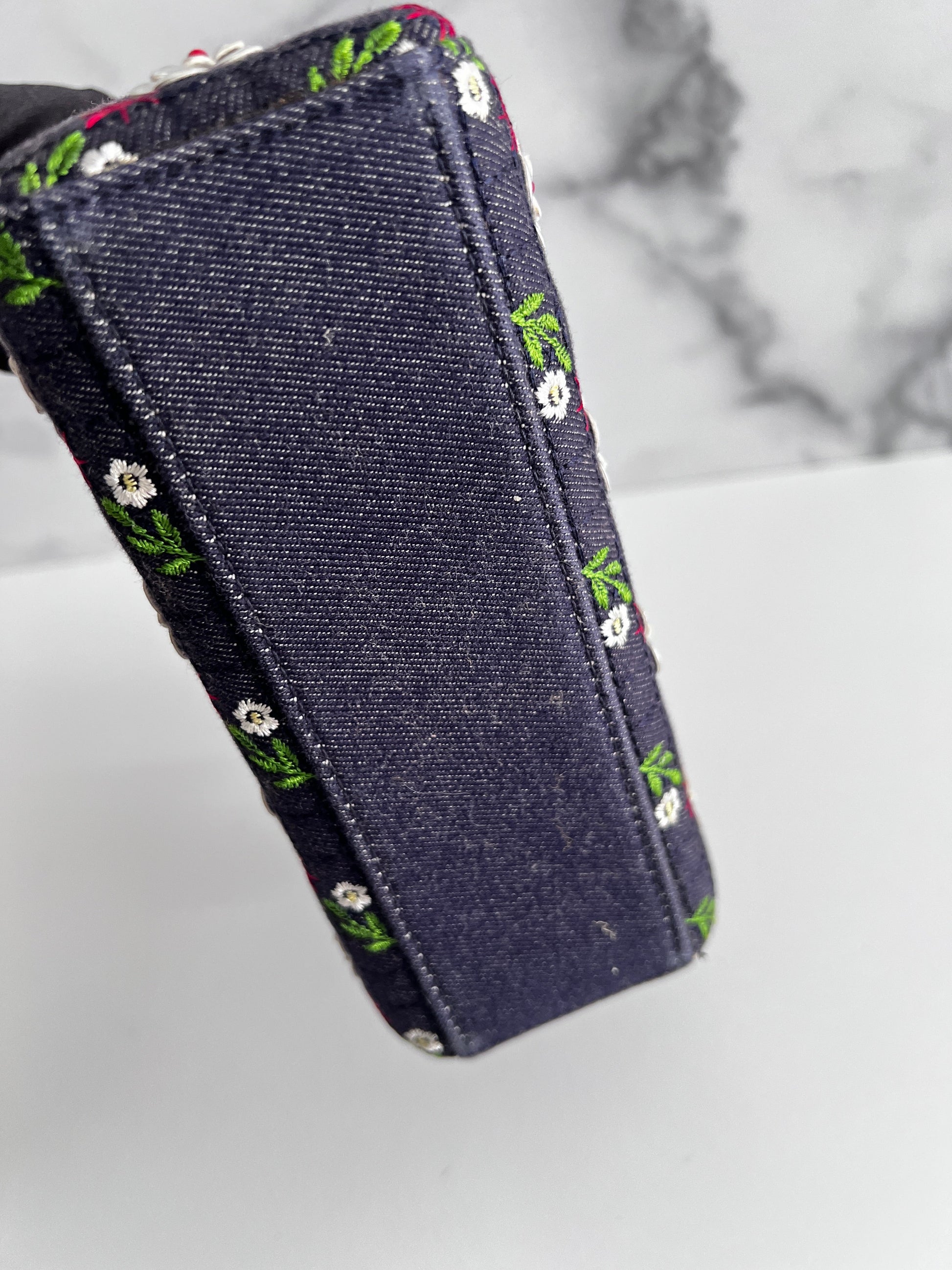 Dior mini denim floral lady Dior bag