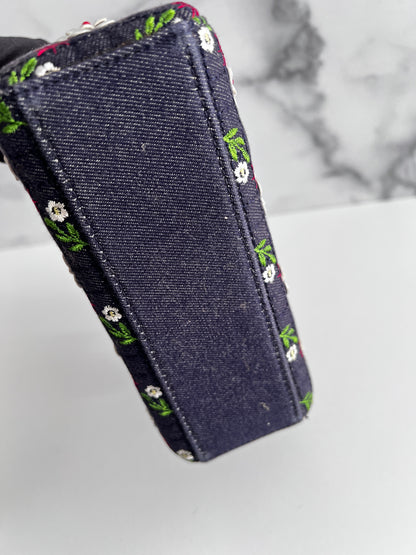 Dior mini denim floral lady Dior bag