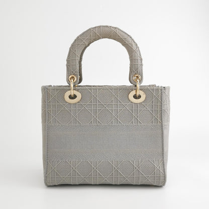 Lady Dior Medium Canvas Logo