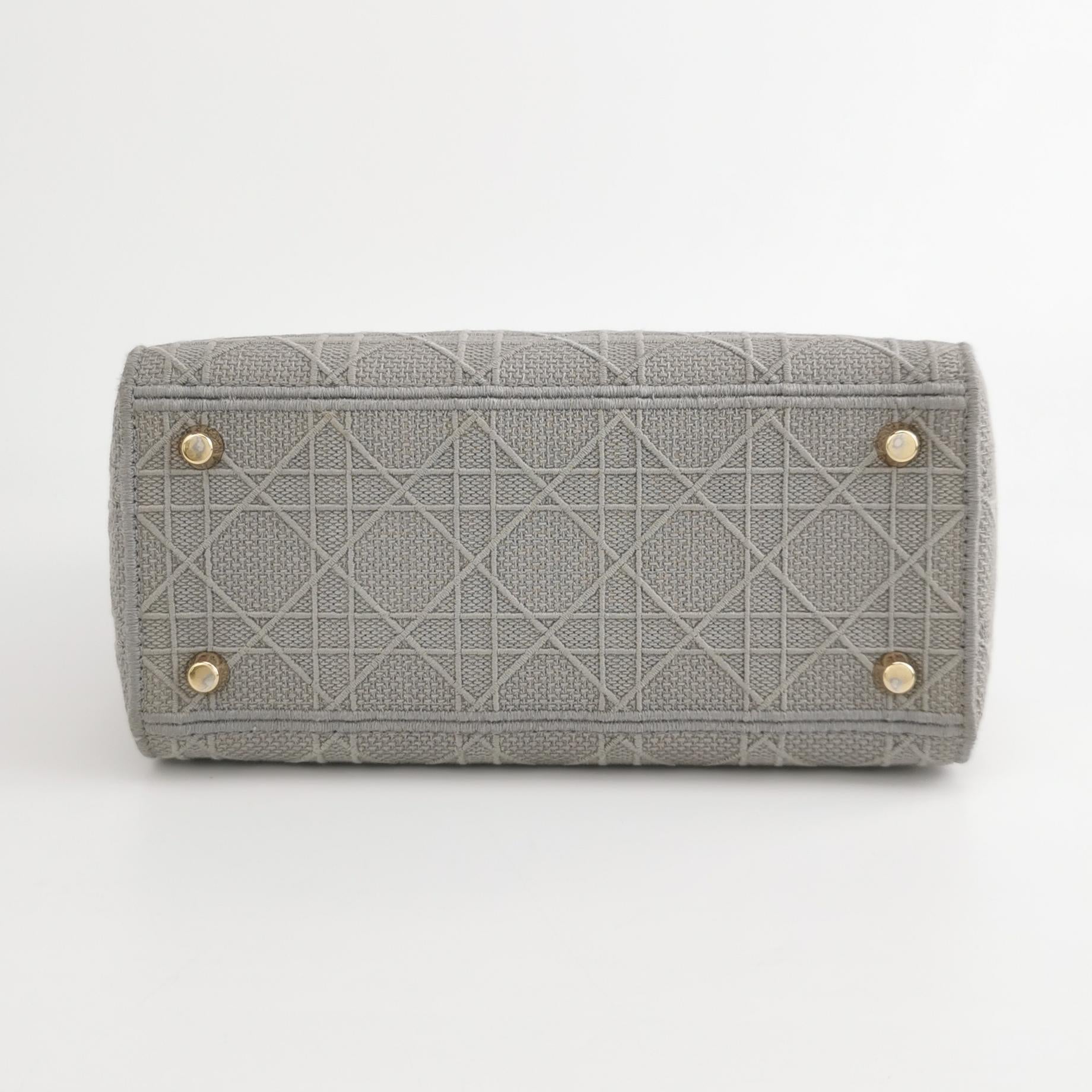 Lady Dior Medium Canvas Logo