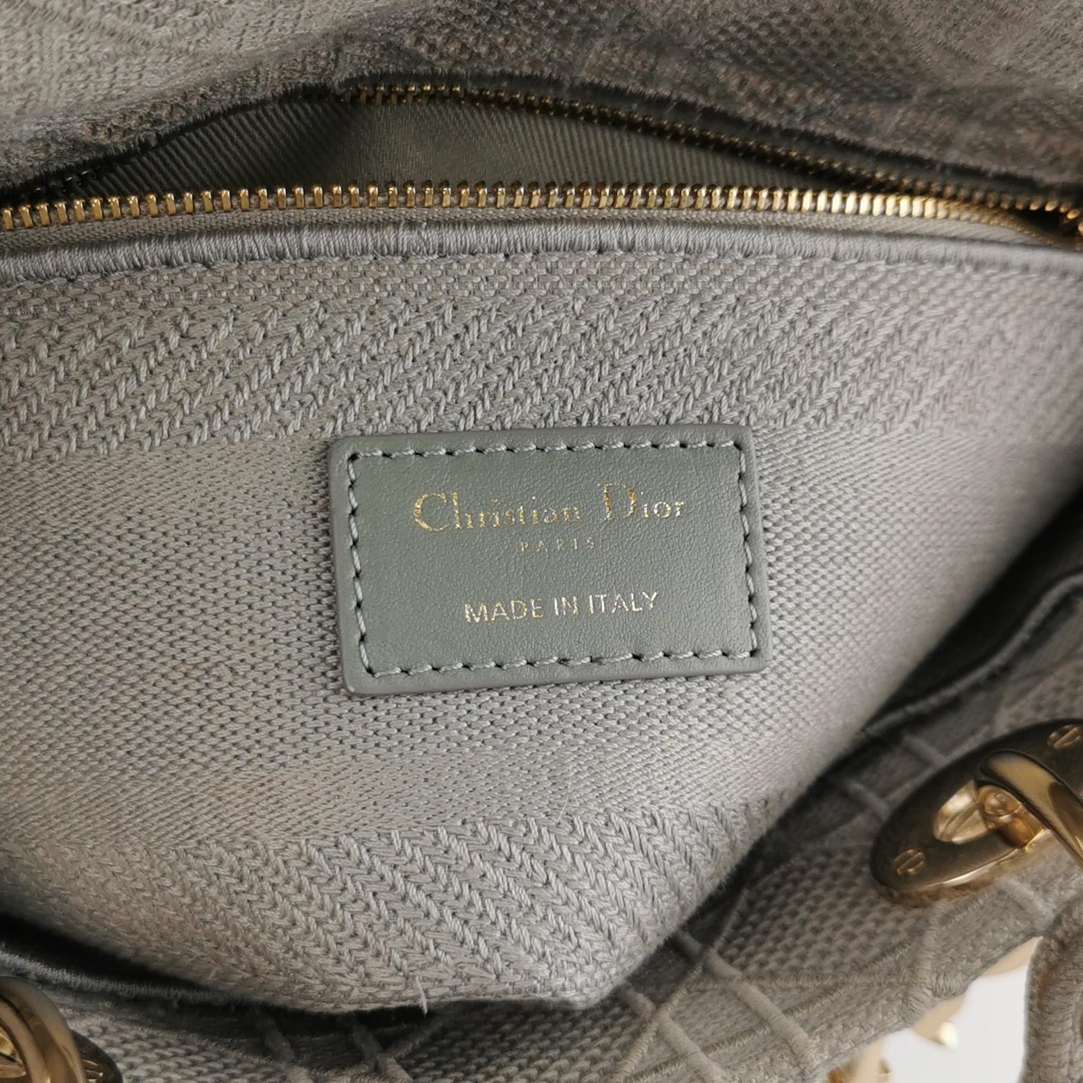 Lady Dior Medium Canvas Logo