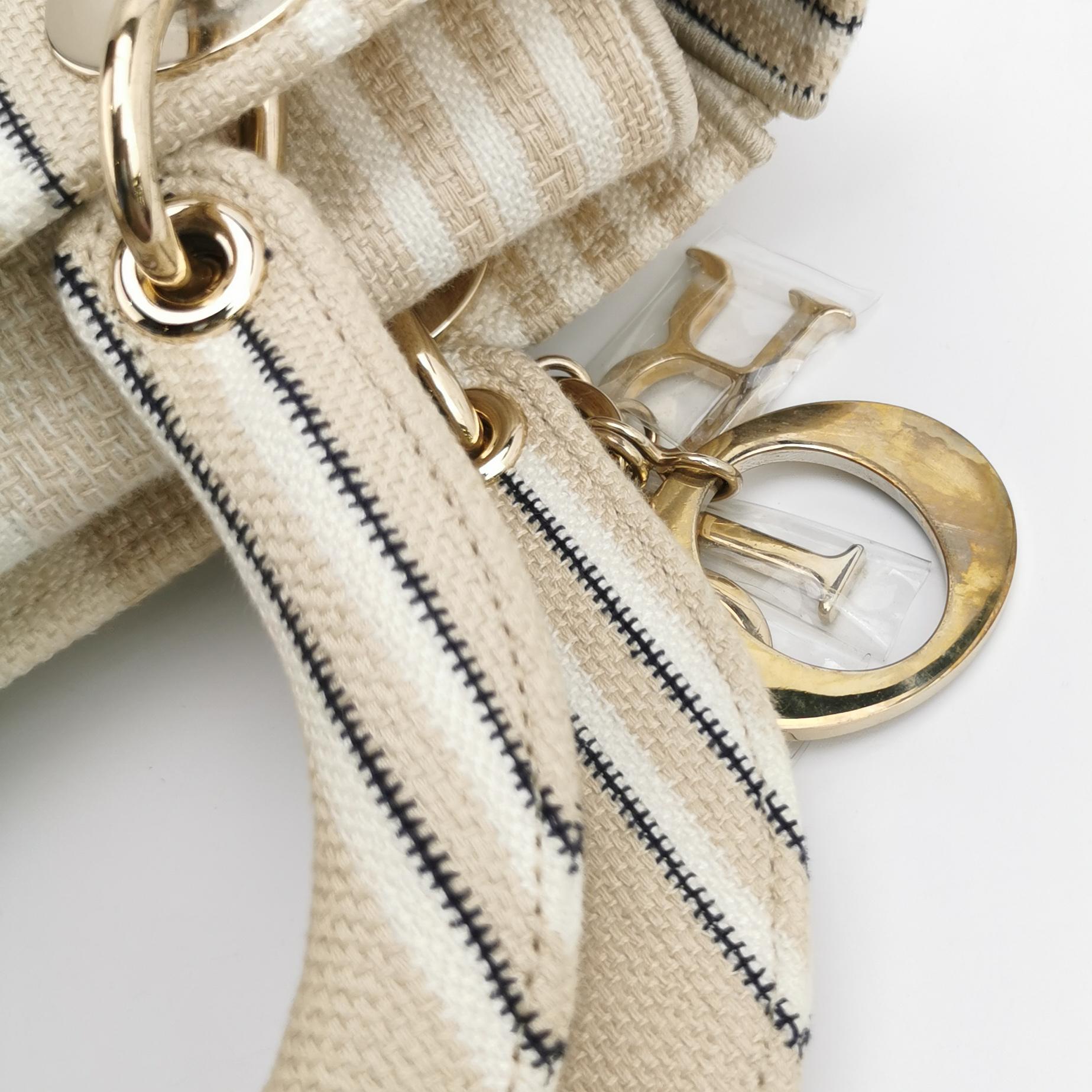 Lady Dior Medium Canvas Logo Logo