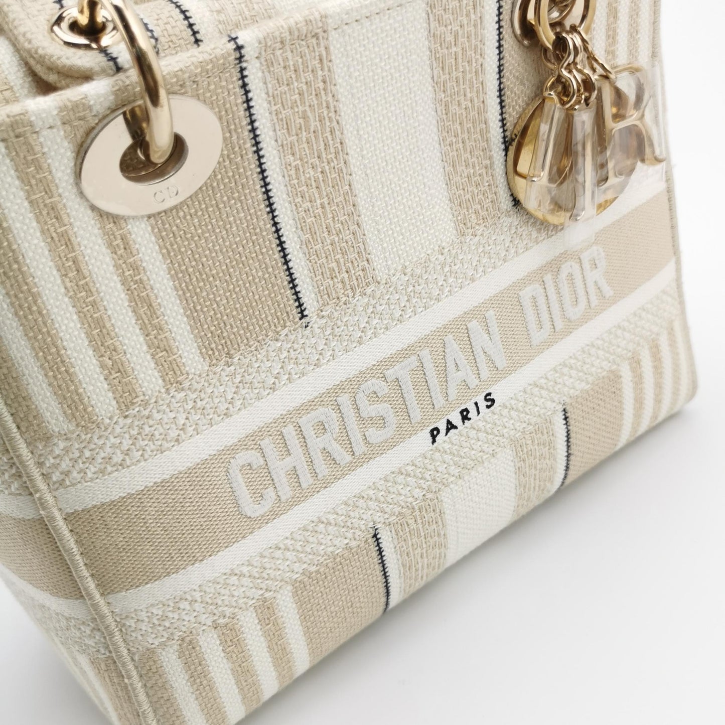 Lady Dior Medium Canvas Logo Logo