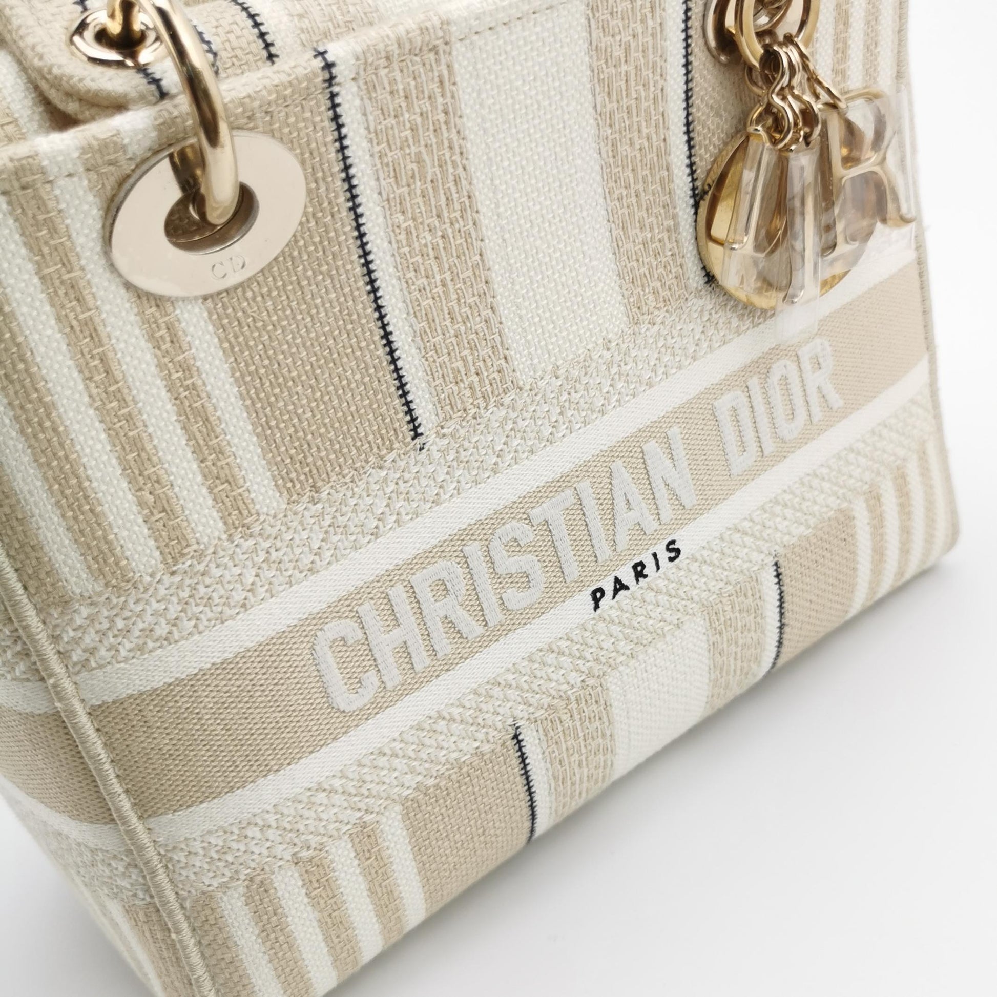 Lady Dior Medium Canvas Logo Logo