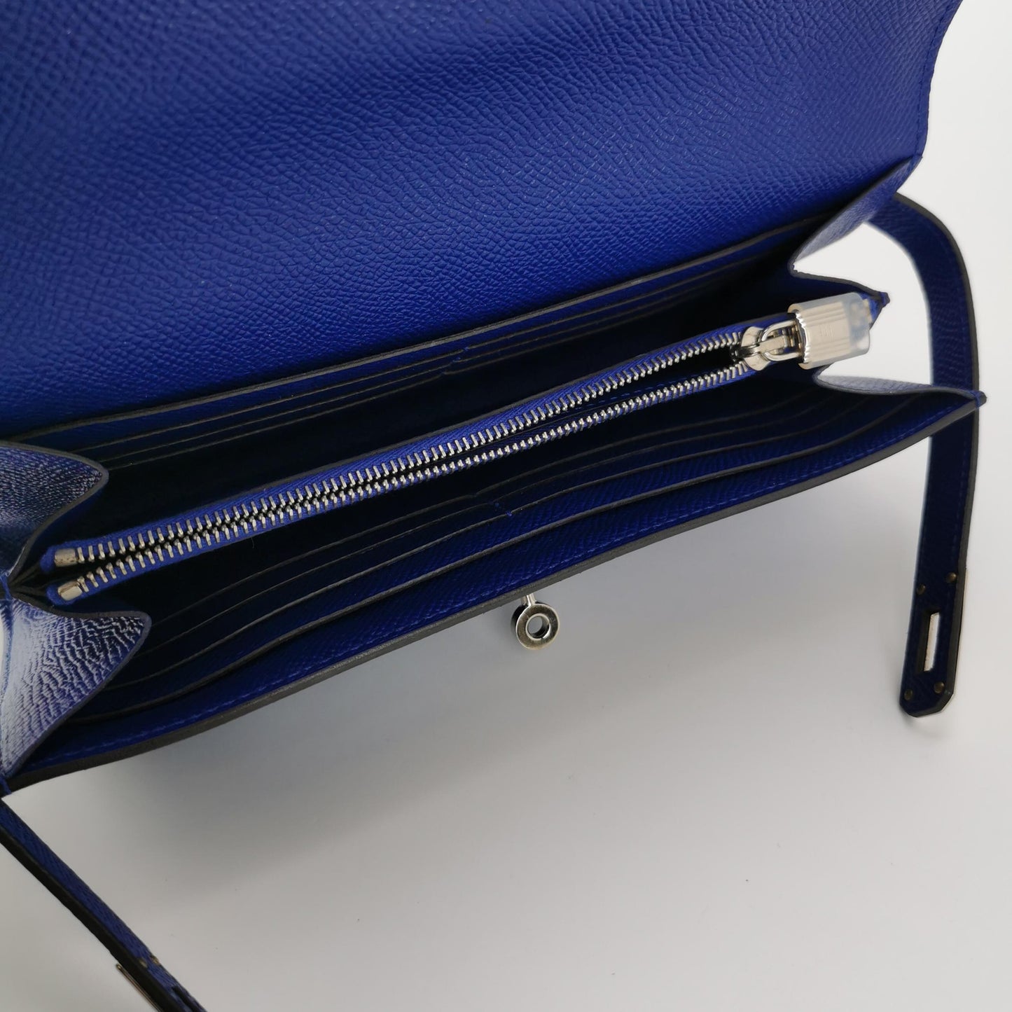 Kelly Large Epsom Silver 7T Blue T