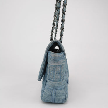 Classic Flap Seasonal limited Edition Medium Denim Logo CC turn-lock