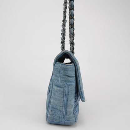 Classic Flap Seasonal limited Edition Medium Denim Logo CC turn-lock