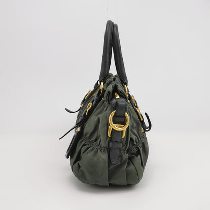 Gaufre Lambskin Nylon Logo