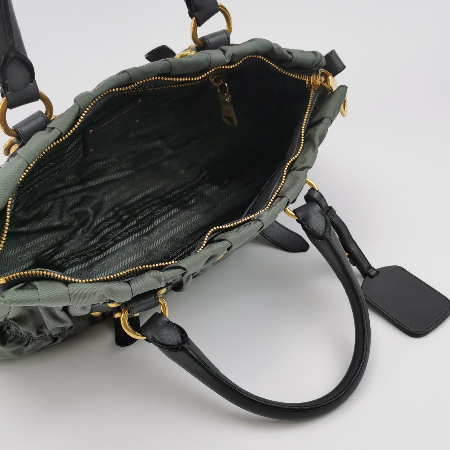 Gaufre Lambskin Nylon Logo