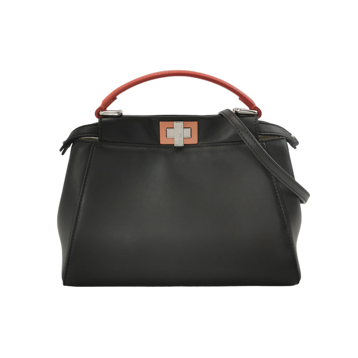 Fendi Fendi Peekaboo Mini Colorblock Lambskin Crossbody Bag