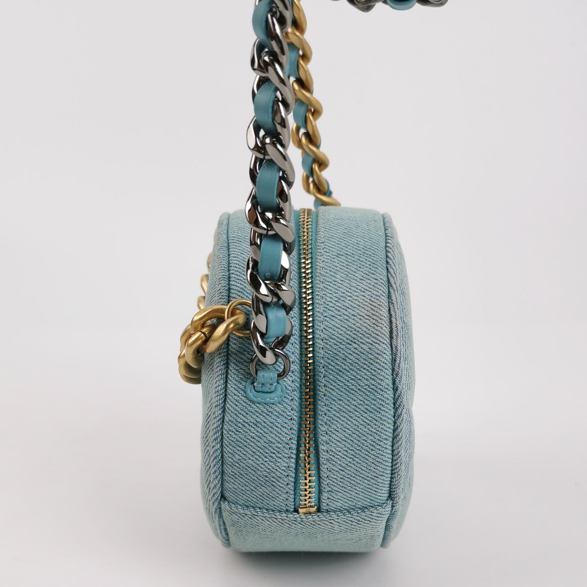 19Bag Denim quilted CC turn-lock