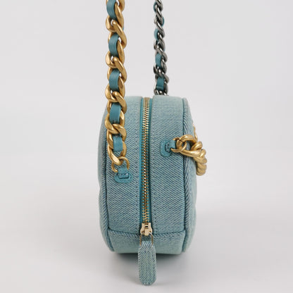 19Bag Denim quilted CC turn-lock