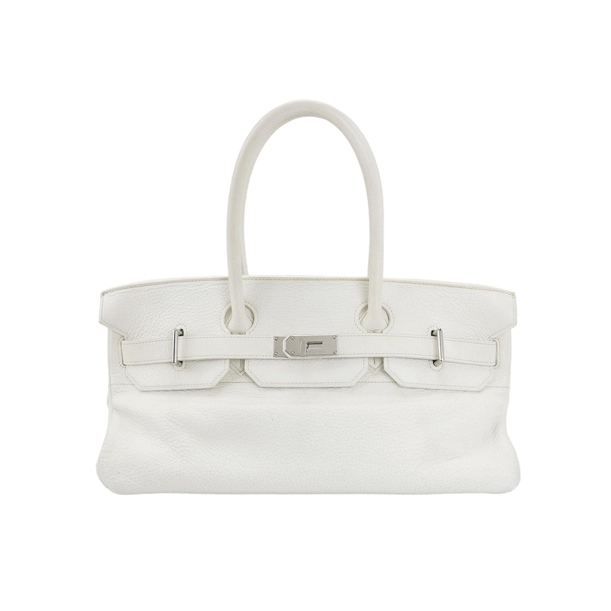 Hermes Hermes Leather Silver-Tone Hardware Top-Handle Bag