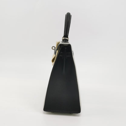 Kelly 25 Mysore Lambskin Silver I2 White 89 Black B