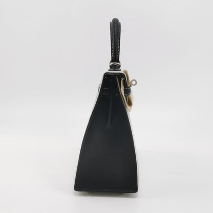 Kelly 25 Mysore Lambskin Silver I2 White 89 Black B