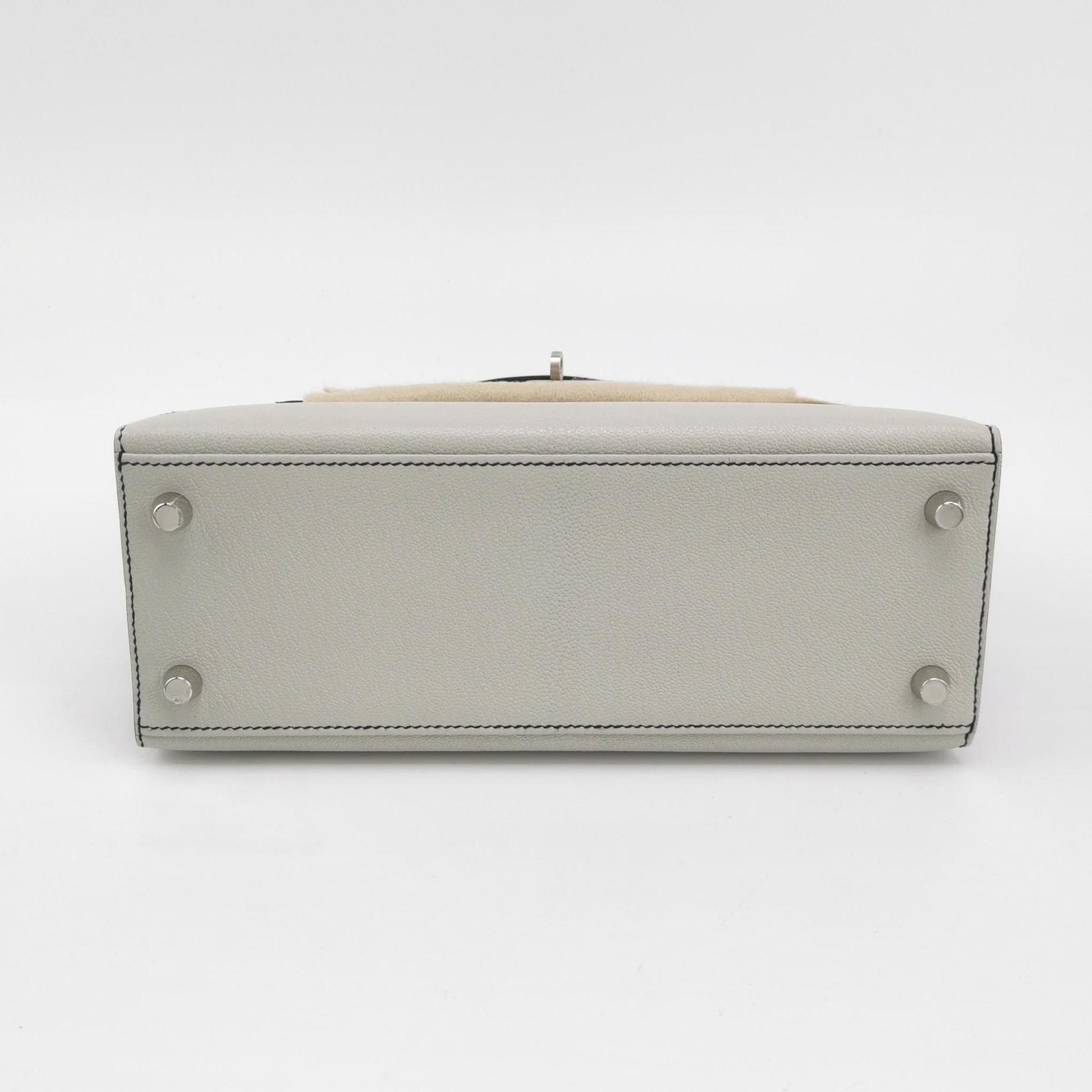 Kelly 25 Mysore Lambskin Silver I2 White 89 Black B