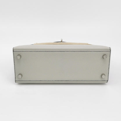 Kelly 25 Mysore Lambskin Silver I2 White 89 Black B