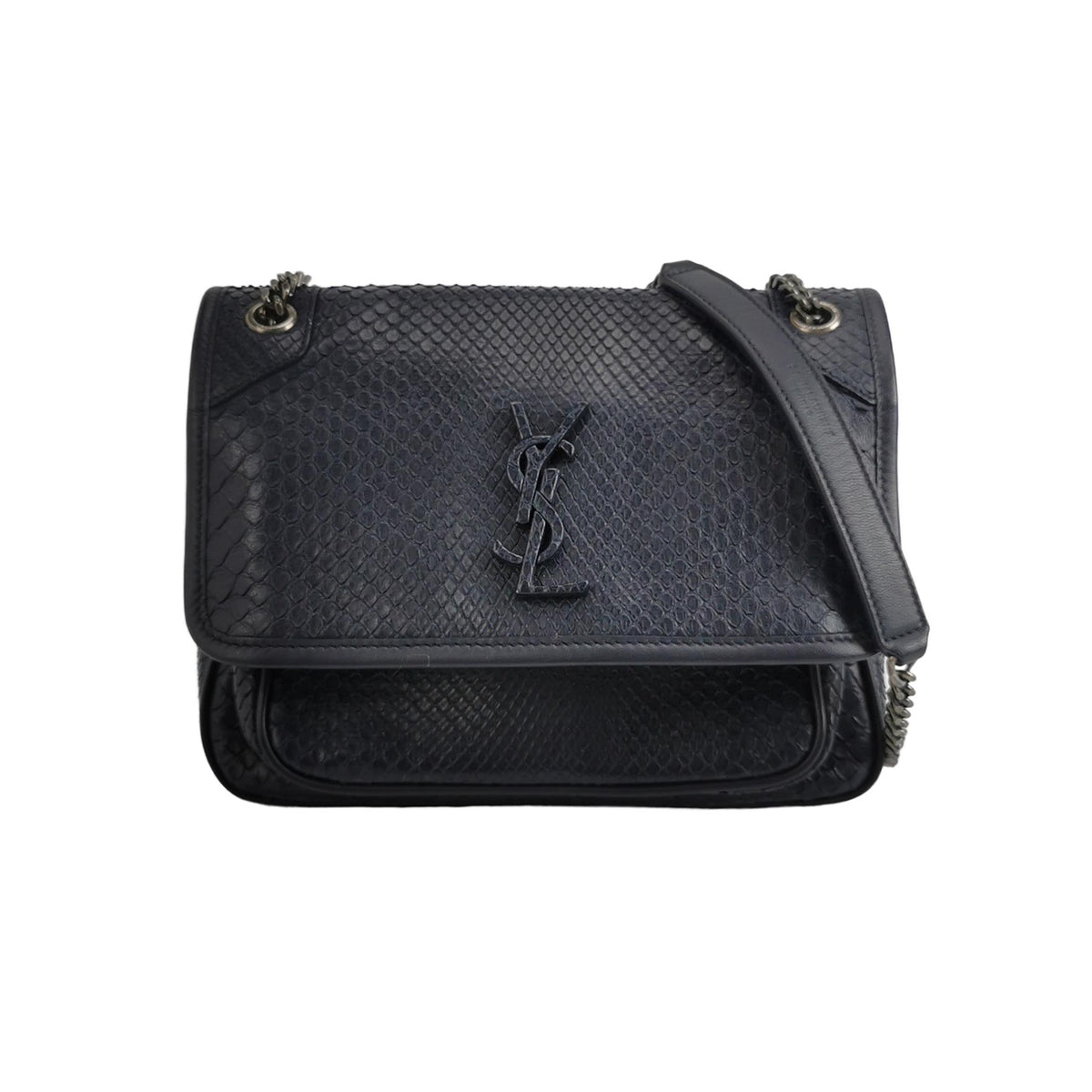 Saint Laurent Saint Laurent Niki Small Lambskin Python Shoulder Bag