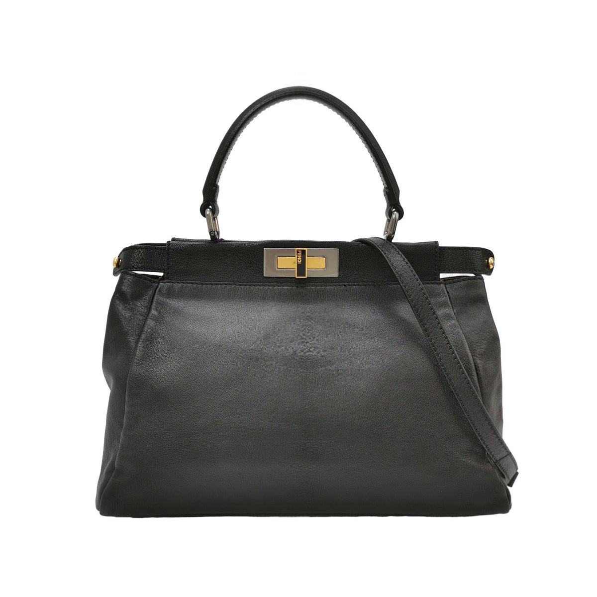 Fendi Fendi Peekaboo Medium Lambskin Shoulder Bag