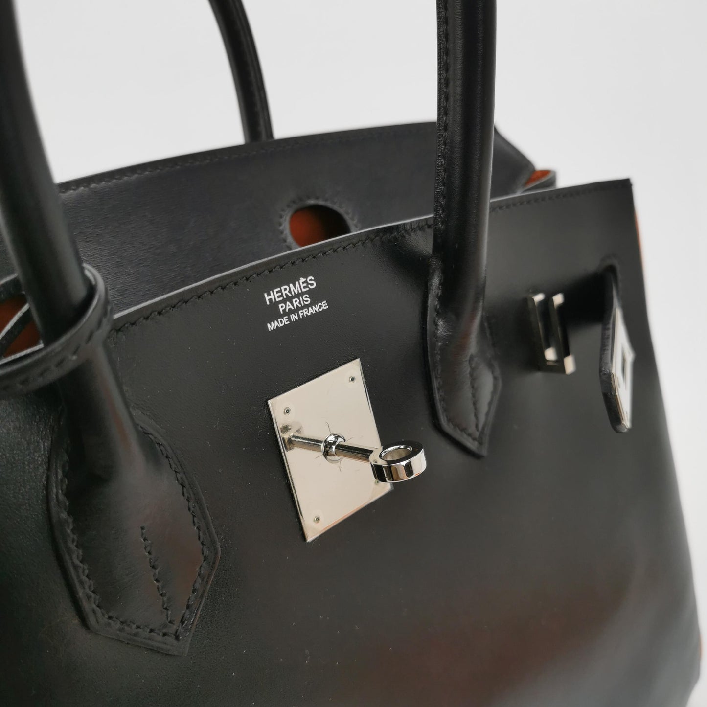 Birkin Gold 30 Box Calf Silver 89 Black J