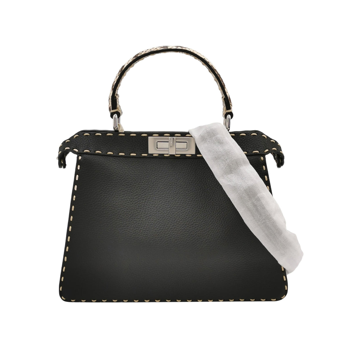 Fendi Fendi Peekaboo Medium Calfskin Python Shoulder Bag