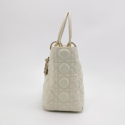 Lady Dior Medium Lambskin Logo