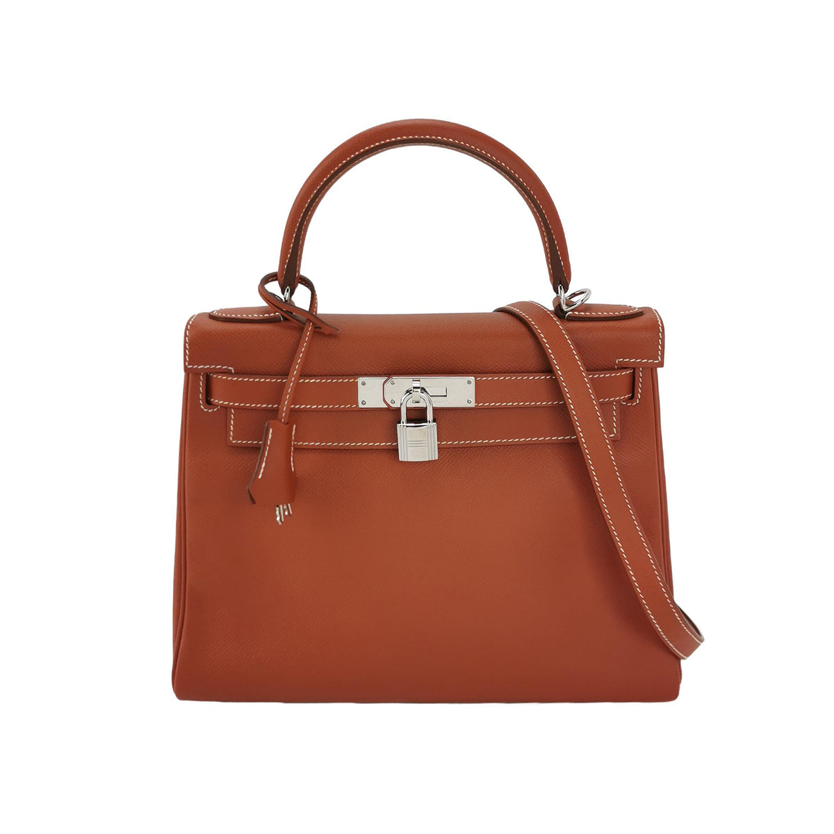 Hermes Hermes Kelly 28 Calfskin Silver-Tone Hardware Shoulder Bag