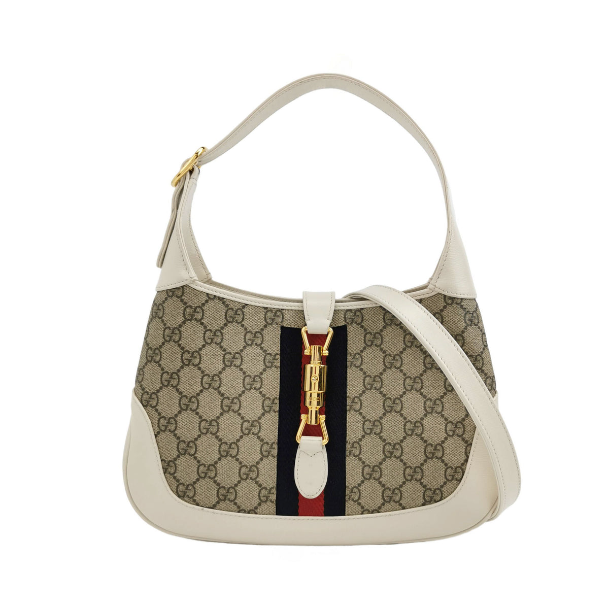 Gucci Gucci Jackie 1961 Small Calfskin Canvas Shoulder Bag