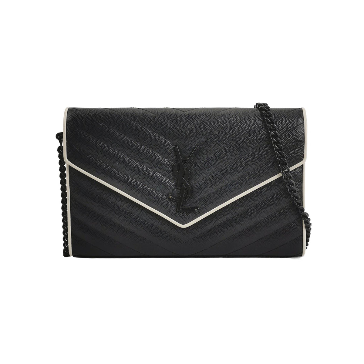 Saint Laurent Saint Laurent Envelope Colorblock Calfskin Shoulder Bag