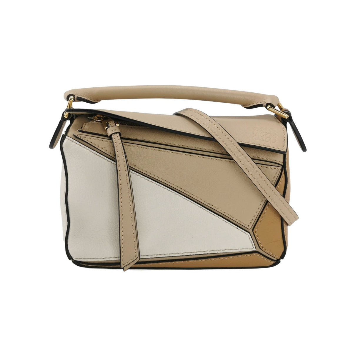 Loewe Loewe Puzzle Mini Colorblock Calfskin Crossbody Bag