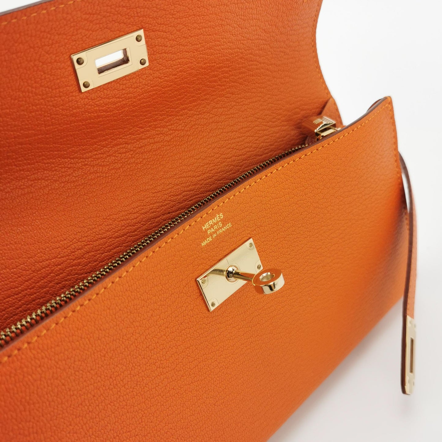 Kelly Large Chevre Mysore Lambskin Gold 9J T