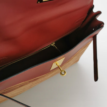 Kelly 32 Box Calf Vibration Gold Red E