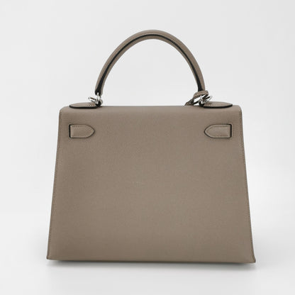 Kelly 28 Epsom Silver M8 Silver Gray C