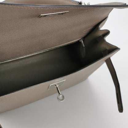 Kelly 28 Epsom Silver M8 Silver Gray C